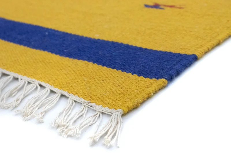 Kelim Modern Teppich 120x180cm - gelb