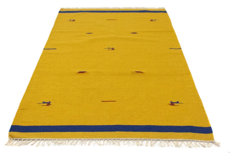 Kelim Modern Teppich 120x180cm - gelb