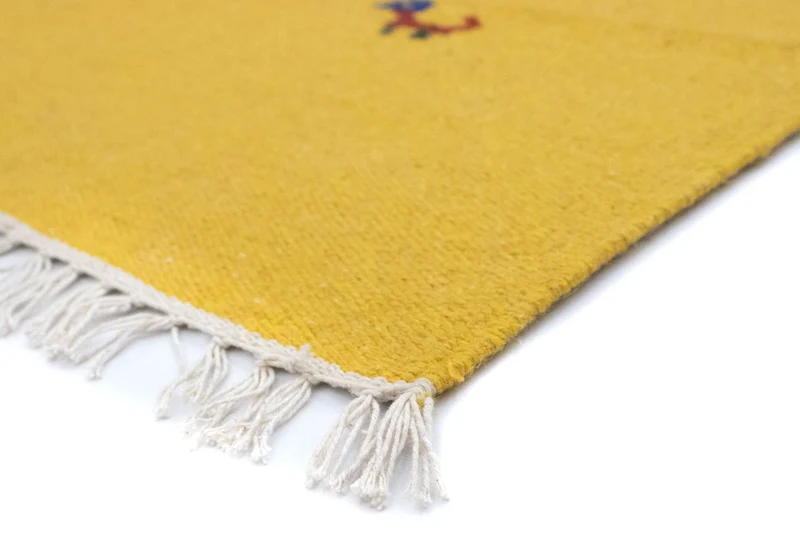 Kelim Modern Teppich 120x180cm - gelb
