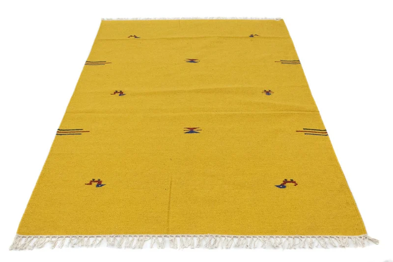 Kelim Modern Teppich 120x180cm - gelb