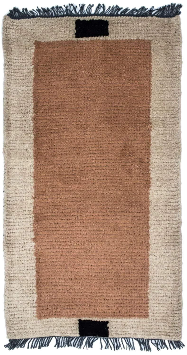 Nepal Teppich 70 x 140 cm - braun