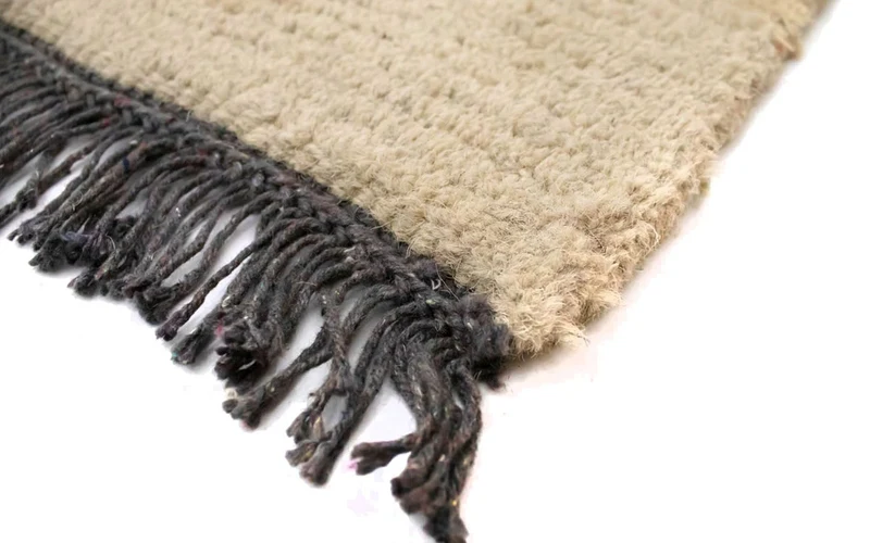 Nepal Teppich 70x140cm - Wollteppich - beige