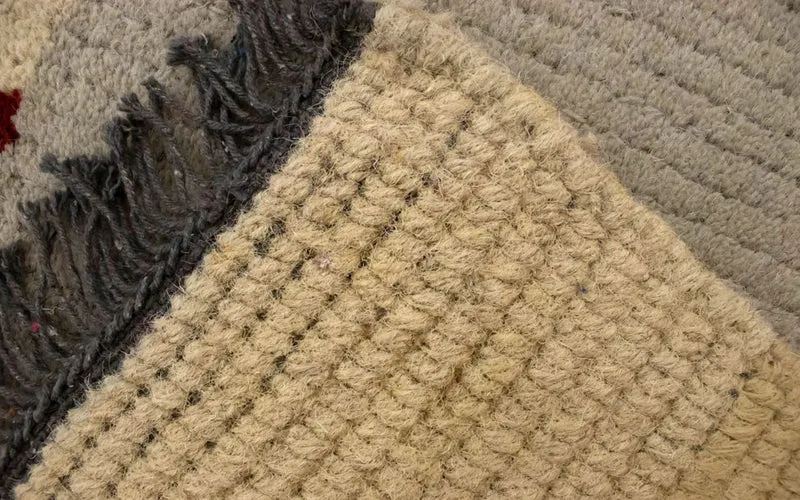 Nepal Teppich 70x140cm - Wollteppich - beige
