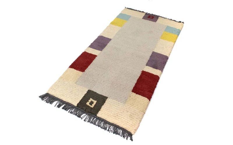 Nepal Teppich 70x140cm - Wollteppich - beige