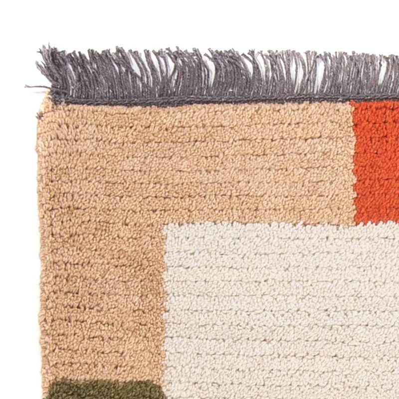Nepal Teppich 70x140cm - Wollteppich - beige