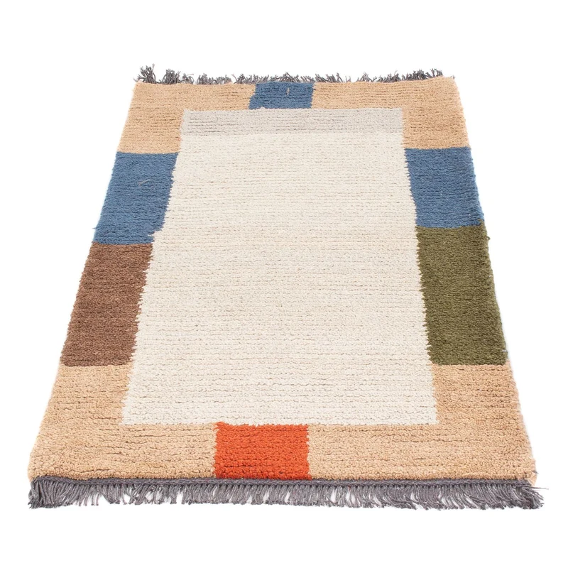 Nepal Teppich 70x140cm - Wollteppich - beige