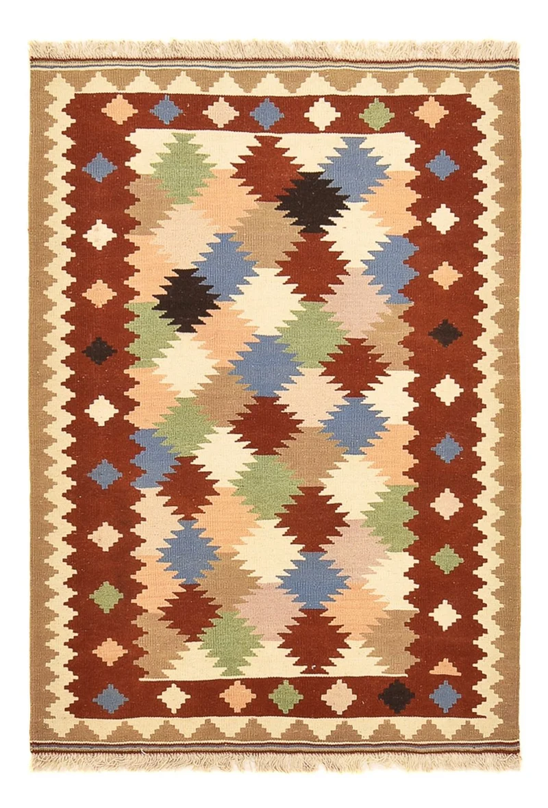 Kelim Fars Teppich 100x146cm - mehrfarbig