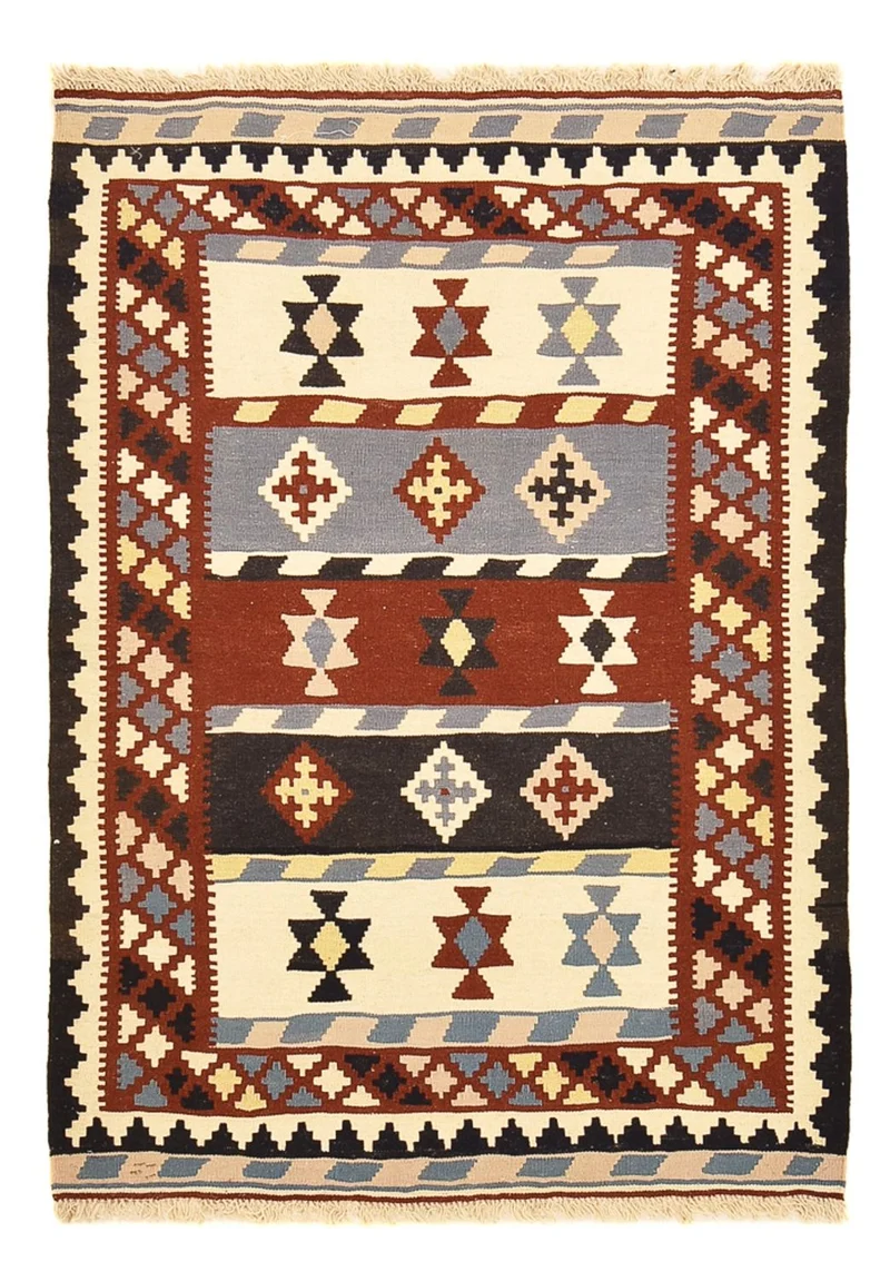 Kelim Fars Teppich 102x146cm - mehrfarbig