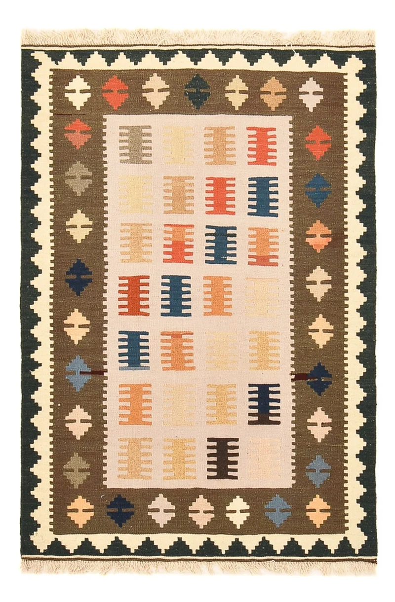 Kelim Fars Teppich 97x147cm - mehrfarbig