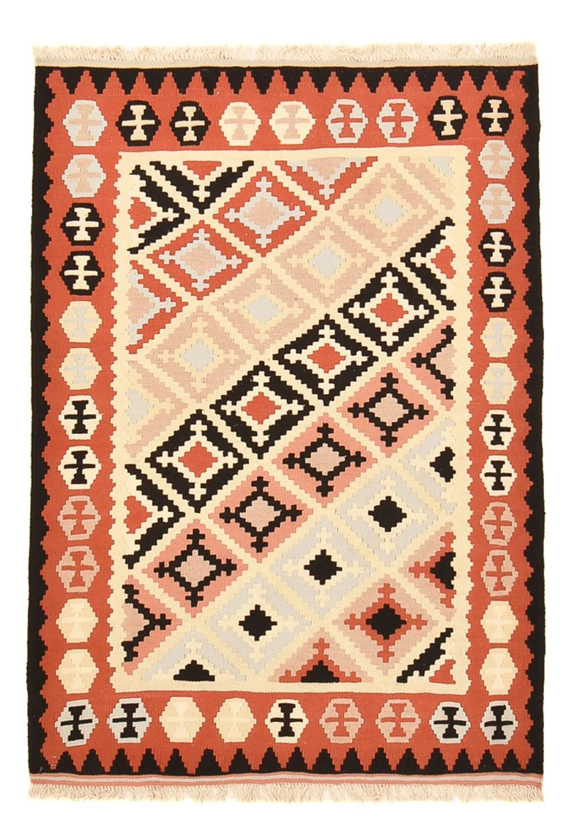 Kelim Fars Teppich 102x145cm - mehrfarbig