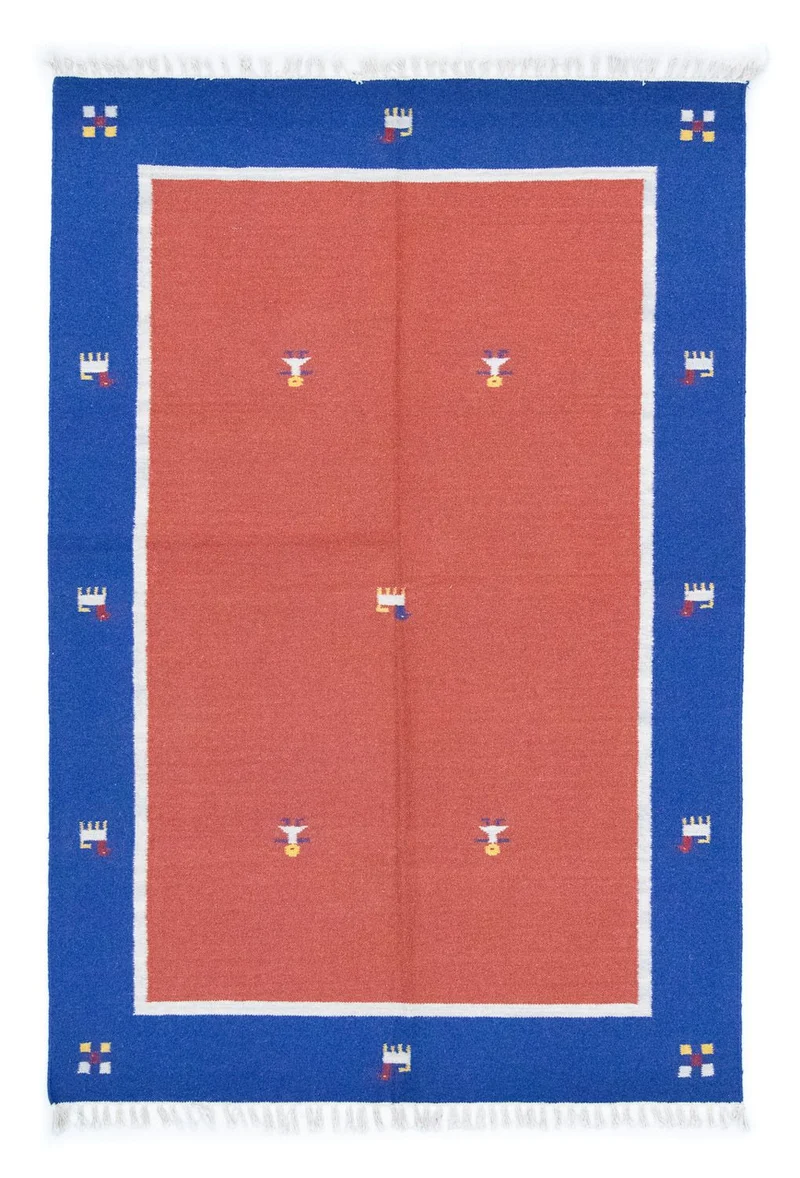 Kelim Modern Teppich 140x200cm - rot