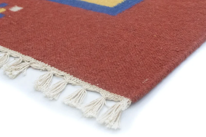 Kelim Modern Teppich 140x200cm - gelb
