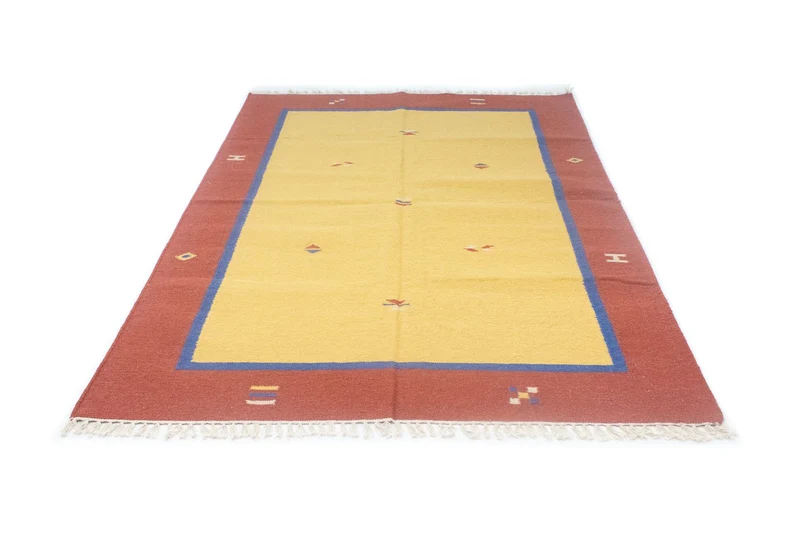 Kelim Modern Teppich 140x200cm - gelb