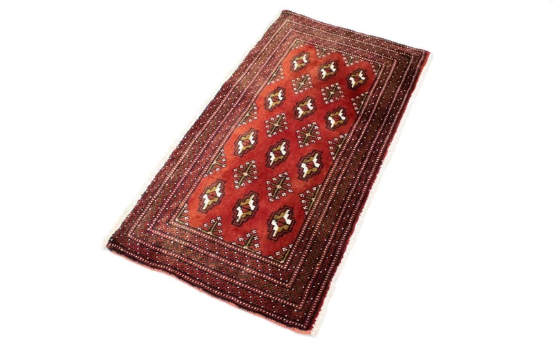 Turkaman Teppich 50x100cm - Orientteppich - rot