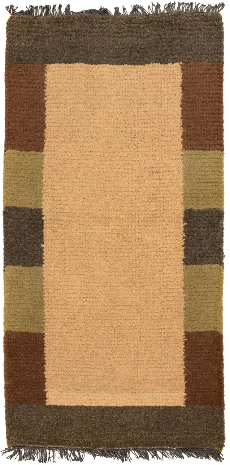 Nepal Teppich 70x140cm - Wollteppich - beige