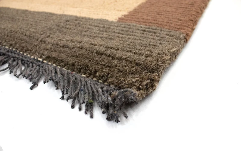 Nepal Teppich 70x140cm - Wollteppich - beige
