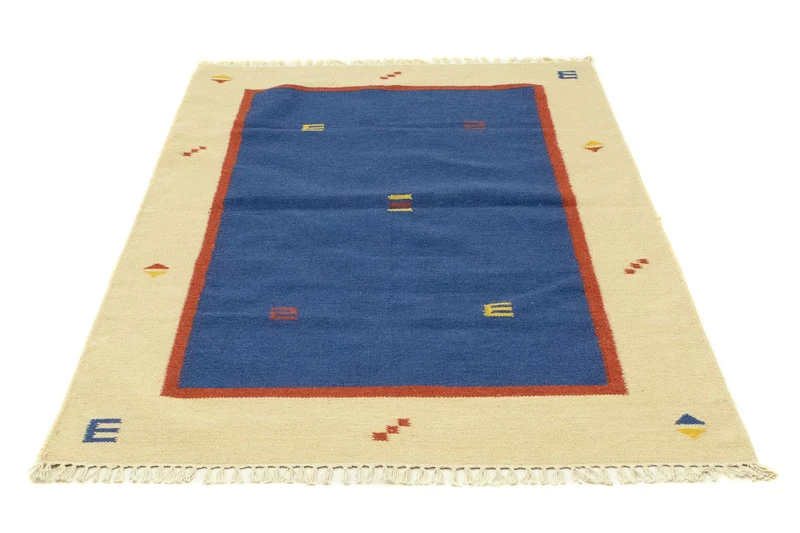 Kelim Teppich - Trendy 120 x 180 cm - blau