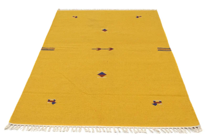 Kelim Modern Teppich 120x180cm - gelb