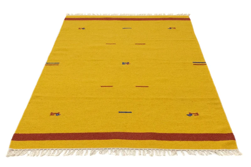 Kelim Modern Teppich 120x180cm - gelb