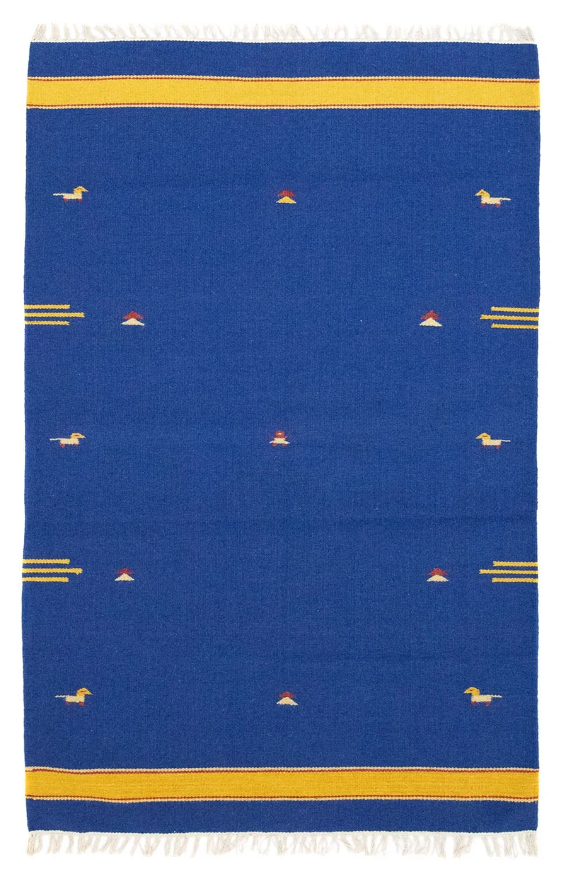 Kelim Modern Teppich 120x180cm - blau