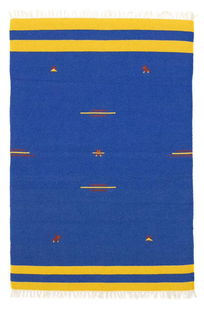 Kelim Modern Teppich 120x180cm - blau