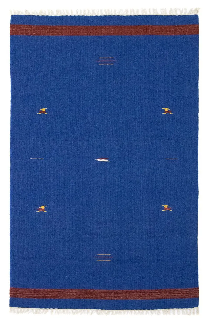 Kelim Modern Teppich 120x180cm - blau