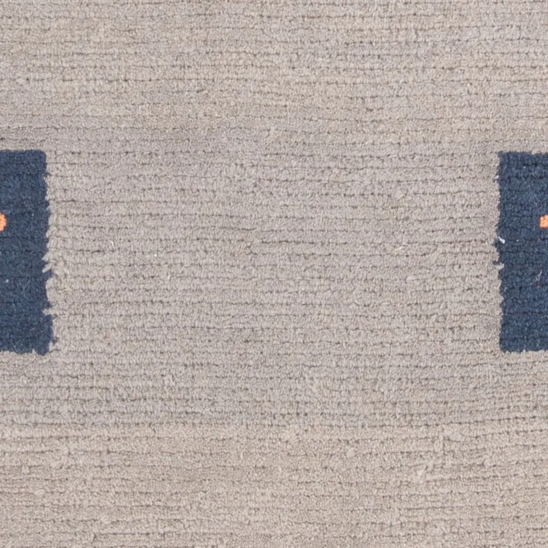 Nepal Teppich 70x140cm - Wollteppich - grau