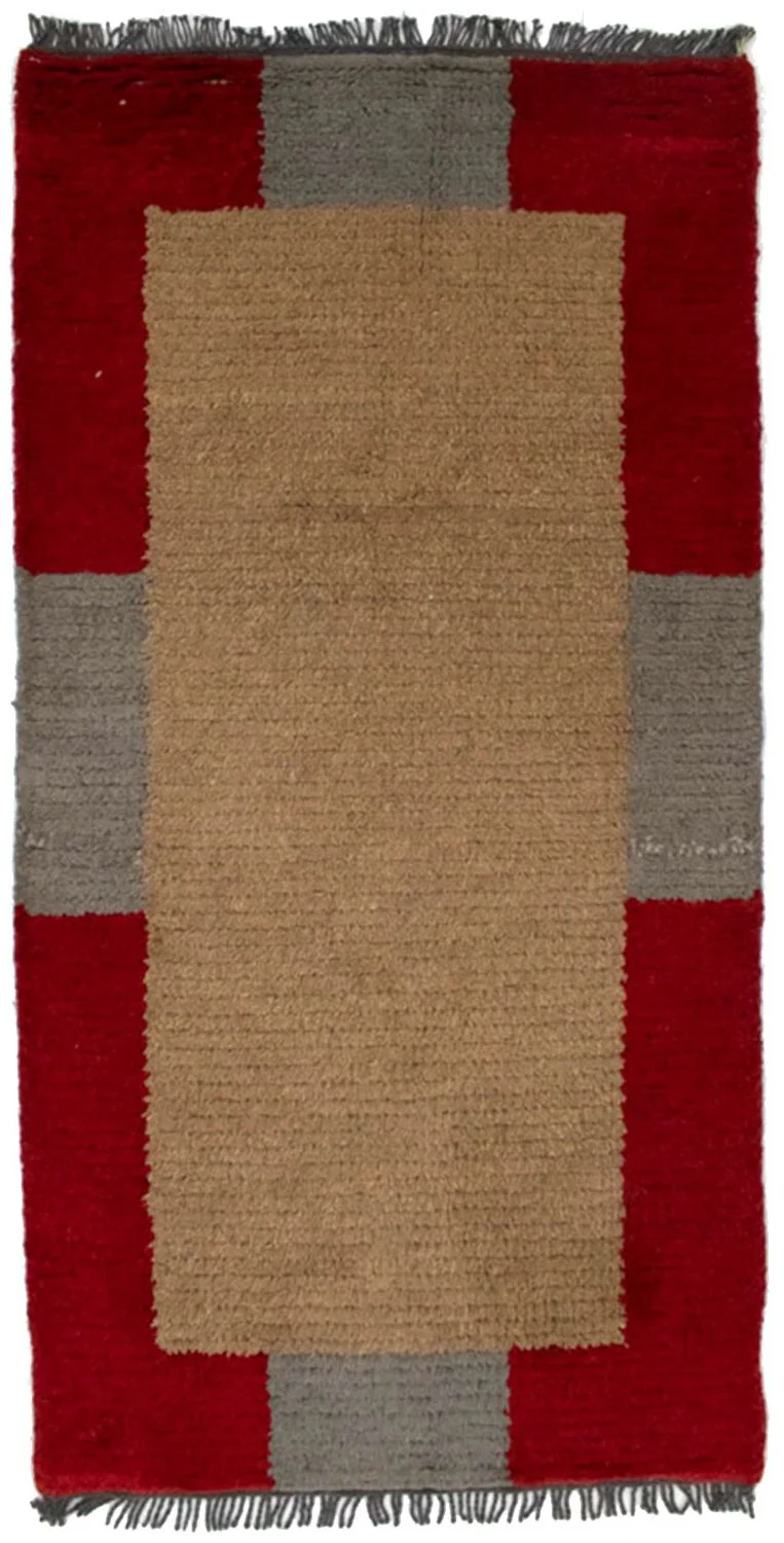 Nepal Teppich 70x140cm - Wollteppich - braun