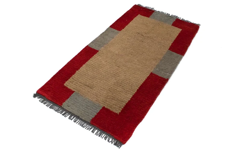 Nepal Teppich 70x140cm - Wollteppich - braun