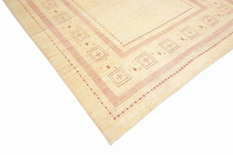 Gabbeh Teppich - Loribaft Perser 309 x 417 cm - beige