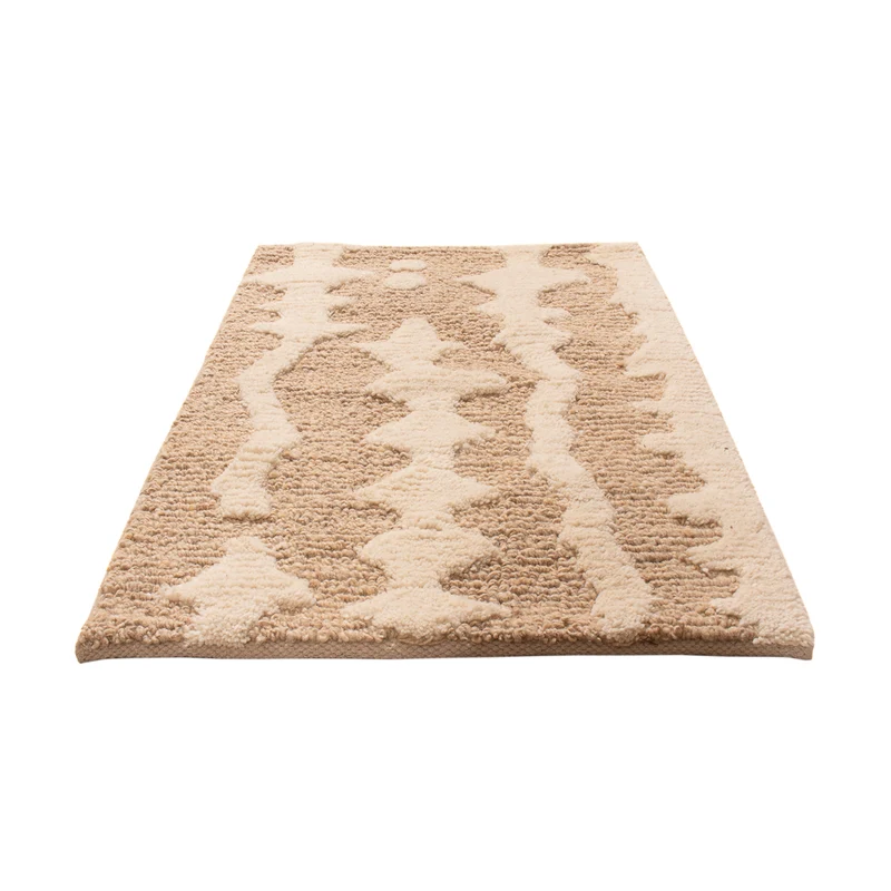 Wollteppich 60x90cm - dunkelbeige