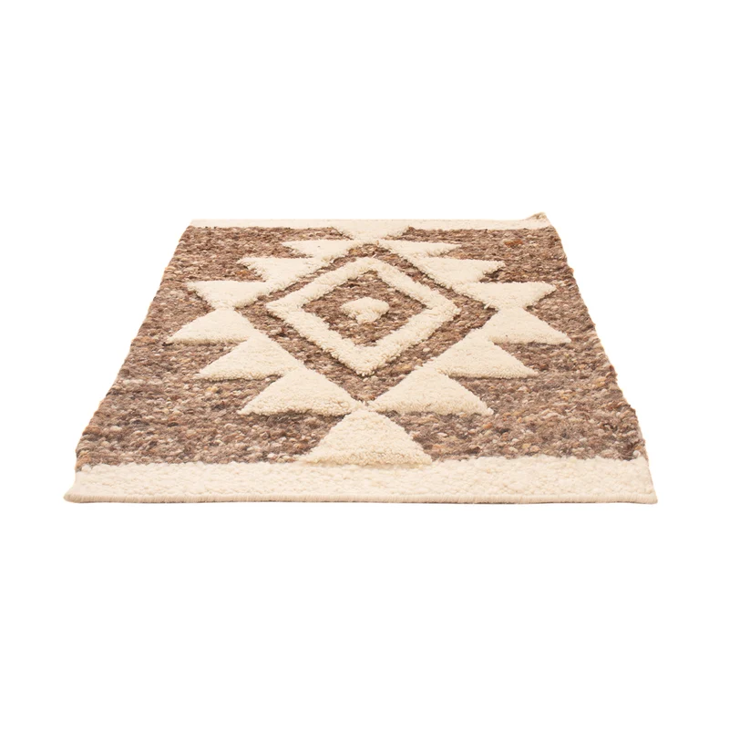 Wollteppich 60x90cm - dunkelbeige