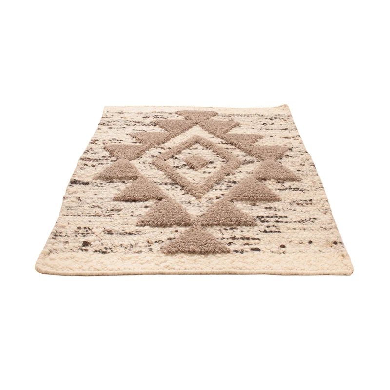 Wollteppich 60x90cm - hellbeige