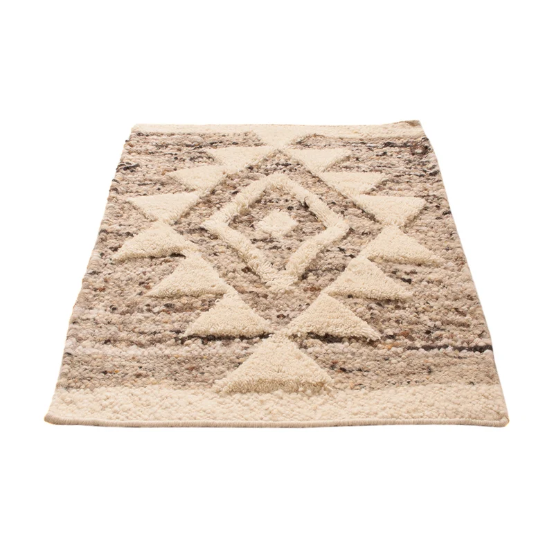 Wollteppich 60x90cm - hellbeige