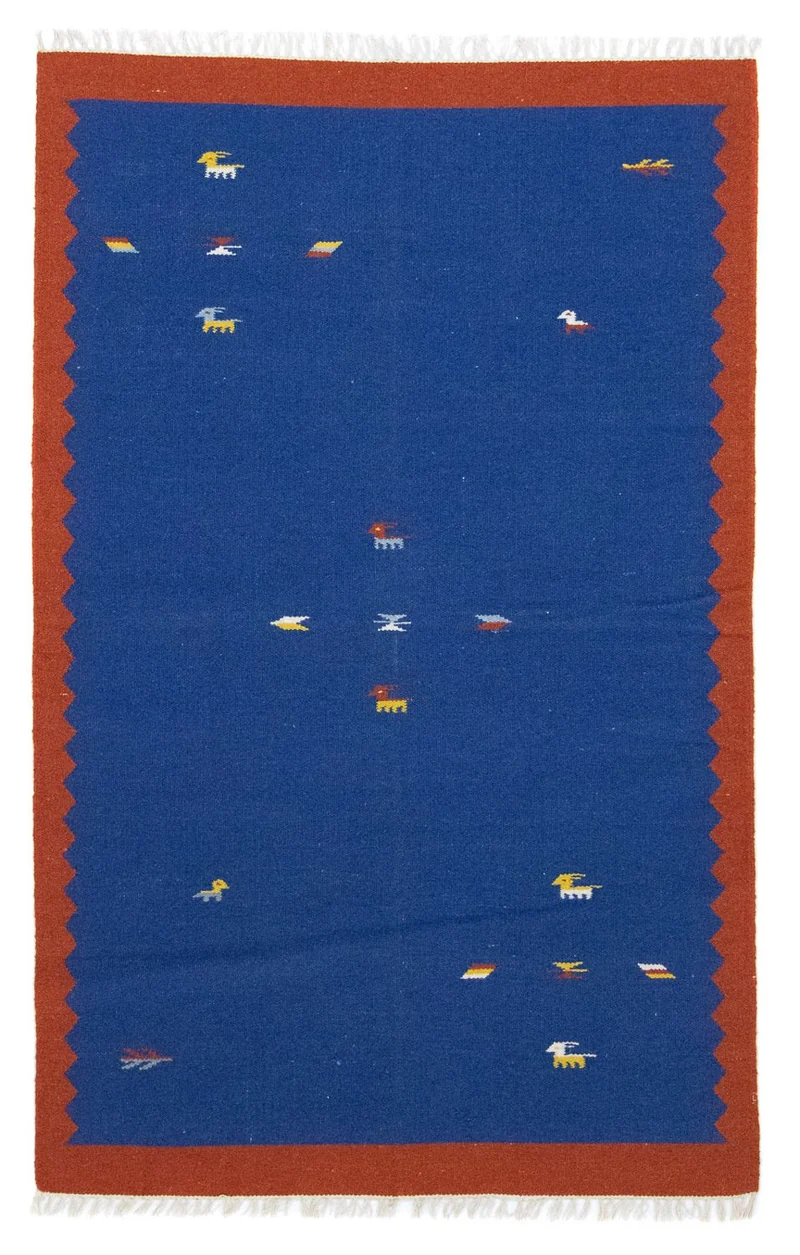 Kelim Modern Teppich 120x180cm - blau