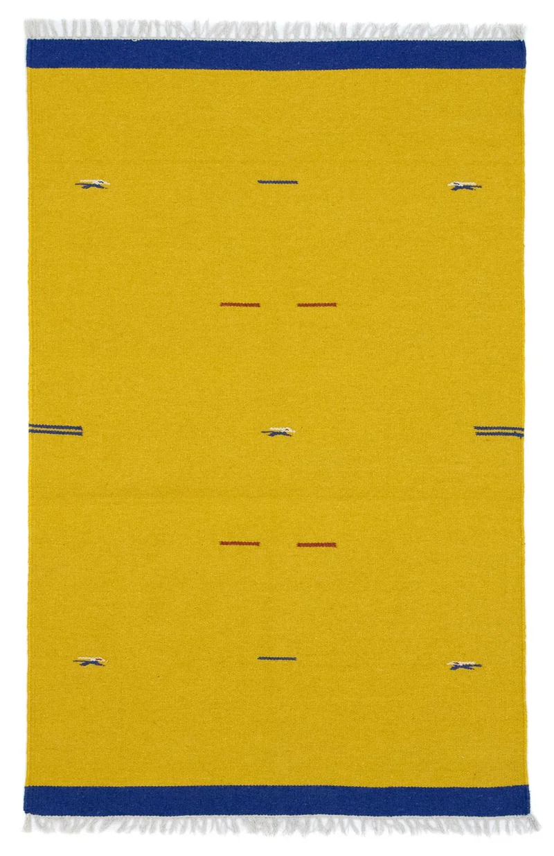 Kelim Modern Teppich 120x180cm - gelb