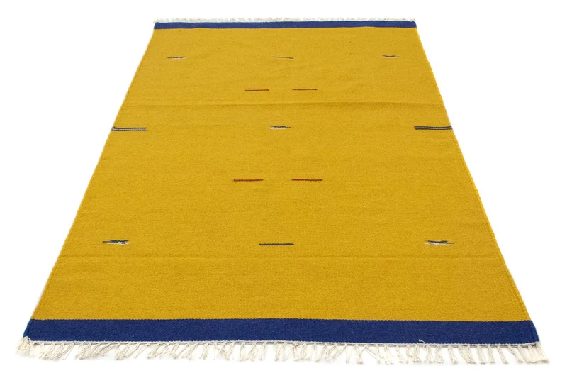Kelim Modern Teppich 120x180cm - gelb