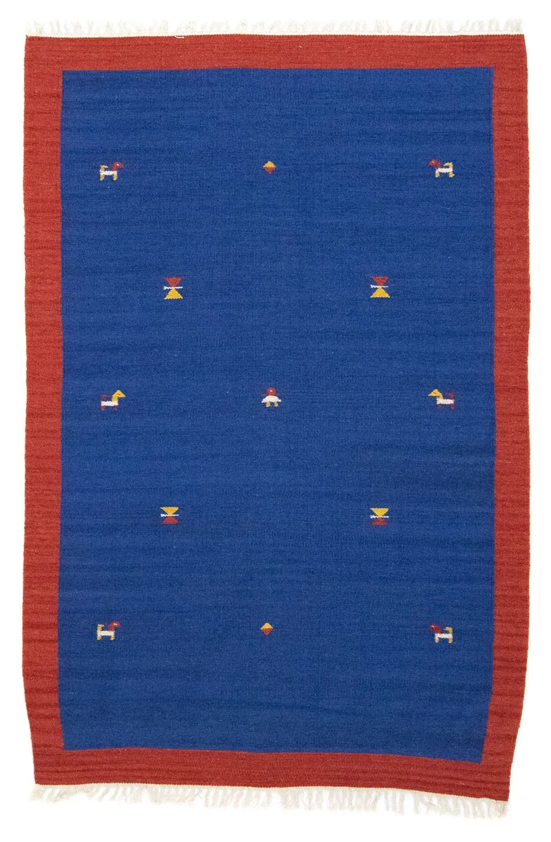 Kelim Teppich - Trendy 120 x 180 cm - blau