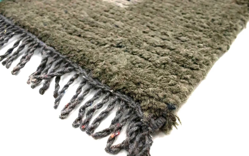 Nepal Teppich 70x140cm - Wollteppich - grau