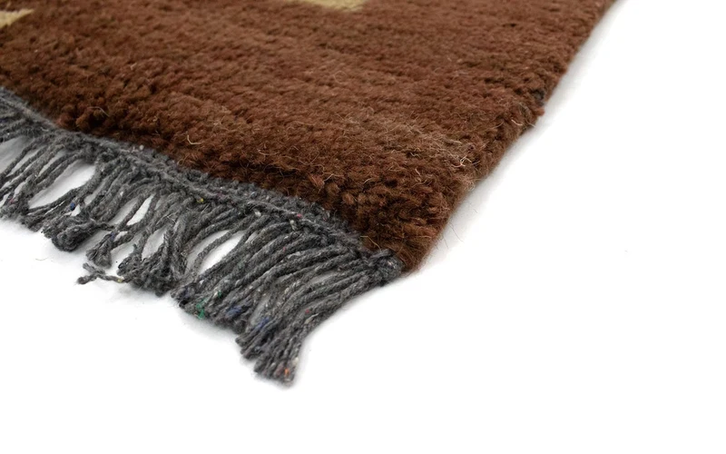 Nepal Teppich 70 x 140 cm - braun