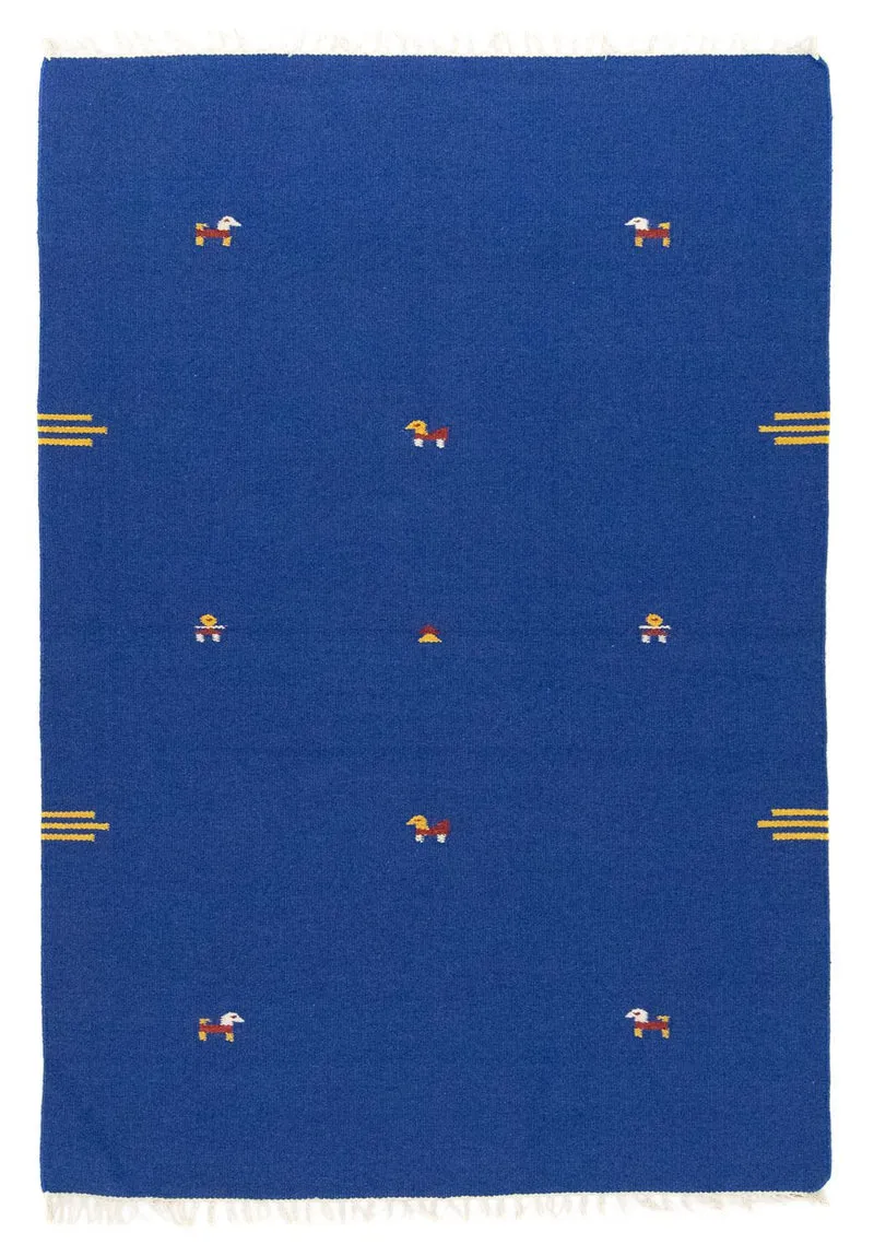 Kelim Modern Teppich 120x180cm - blau