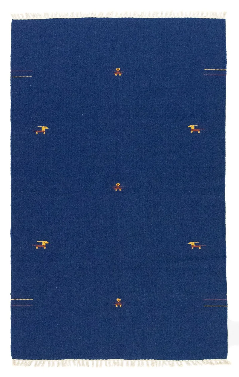 Kelim Modern Teppich 120x180cm - blau