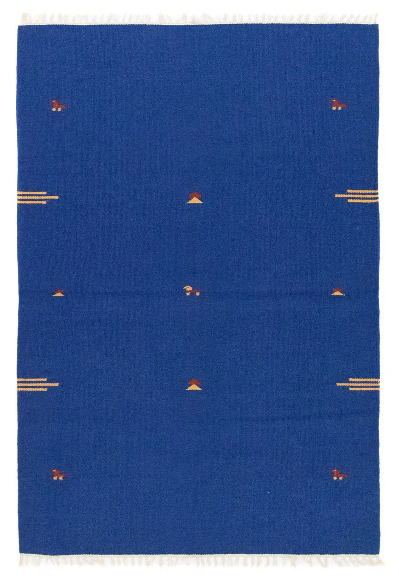 Kelim Modern Teppich 120x180cm - blau