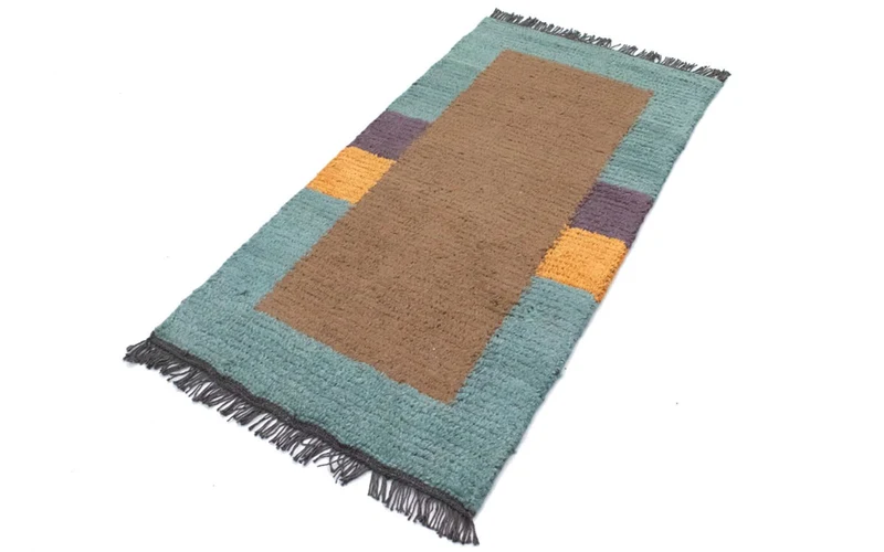 Nepal Teppich 70x140cm - Wollteppich - braun
