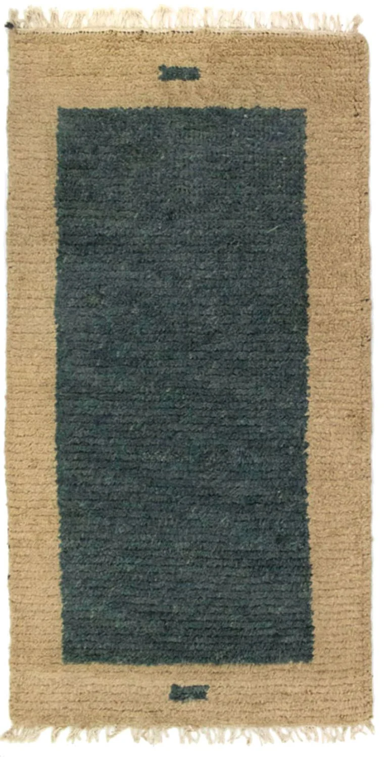 Nepal Teppich 70x140cm - Wollteppich - grau