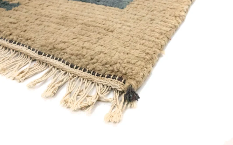 Nepal Teppich 70x140cm - Wollteppich - grau