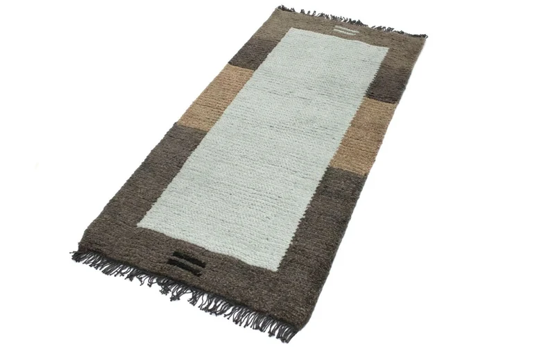 Nepal Teppich 70x140cm - Wollteppich - beige