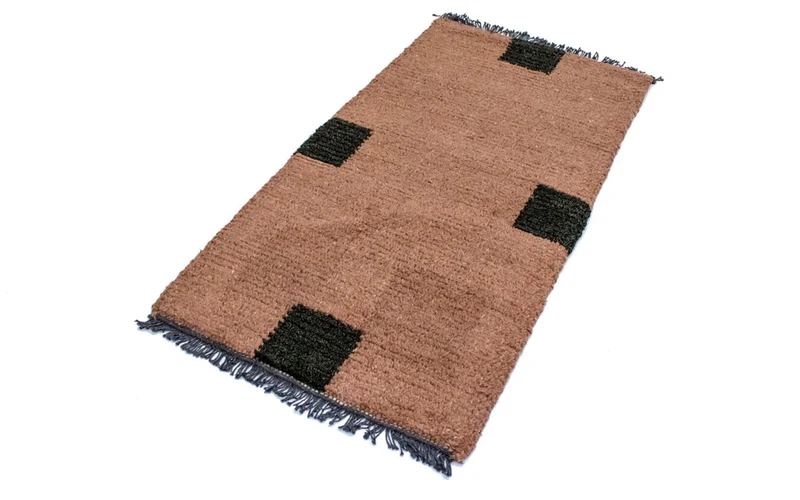 Nepal Teppich 70x140cm - Wollteppich - braun