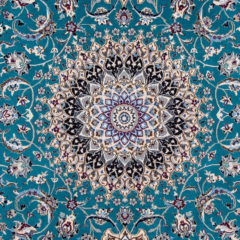 Perserteppich - Nain - Royal 201 x 305 cm - seeblau
