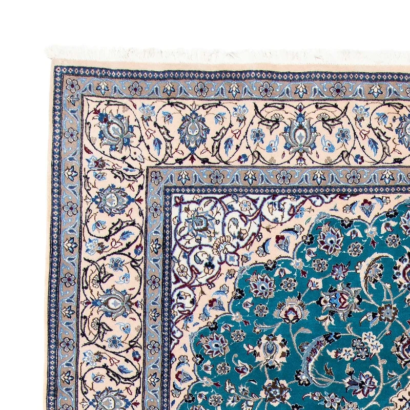 Perserteppich - Nain - Royal 201 x 305 cm - seeblau